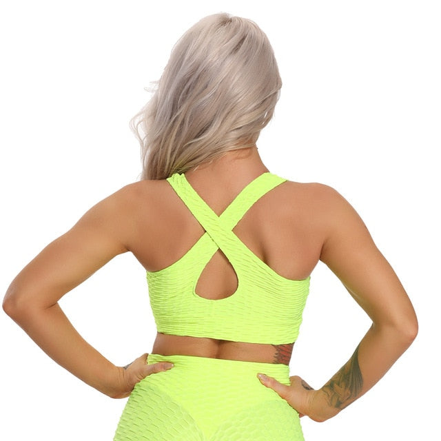 Tie Dye Deep V Fitness Bra - StepFoward ActiveWear