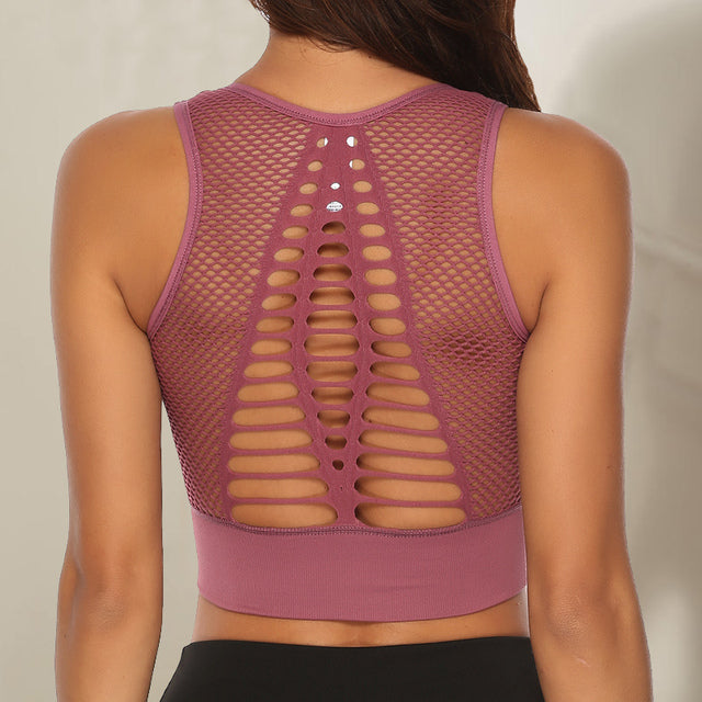 Diamond Mesh Athletic Crop Top