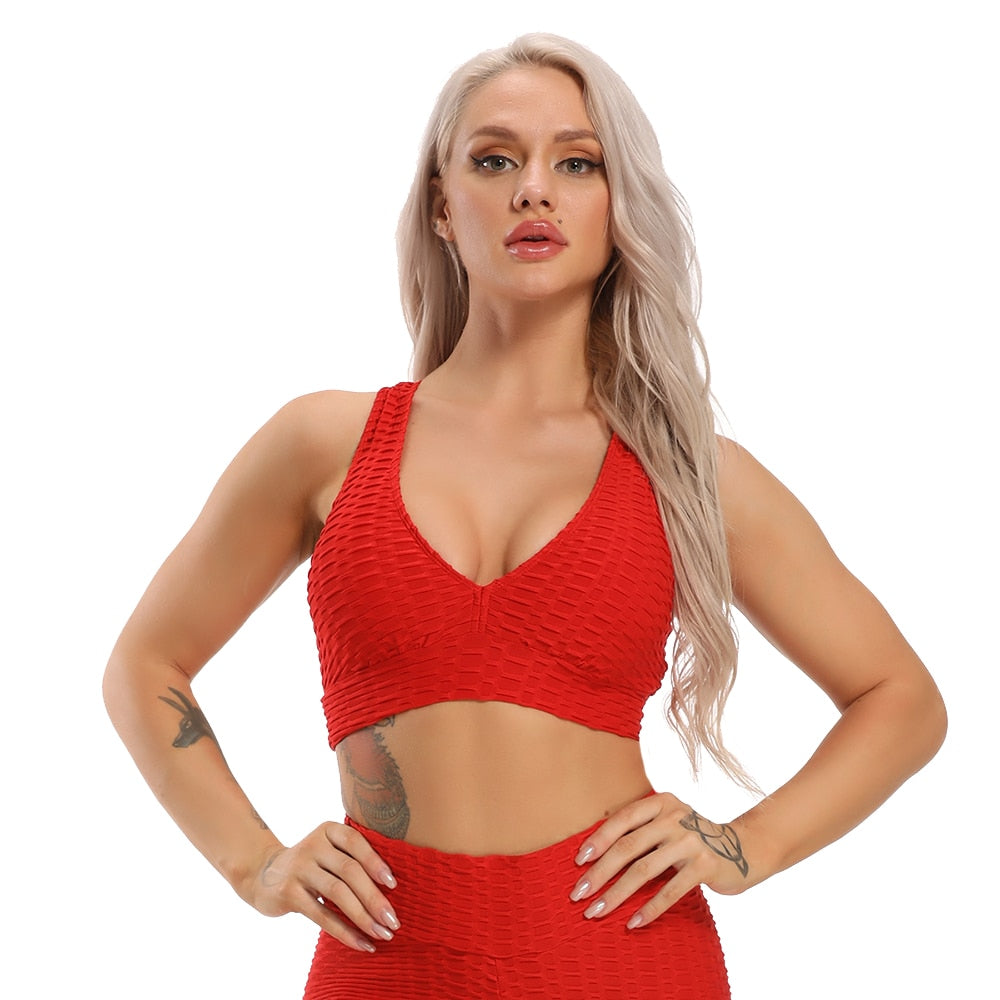 Tie Dye Deep V Fitness Bra - StepFoward ActiveWear