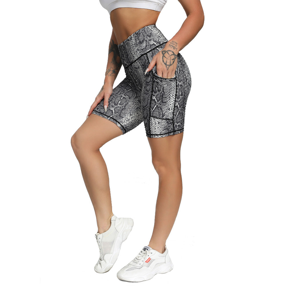 Snake Print Biker Shorts