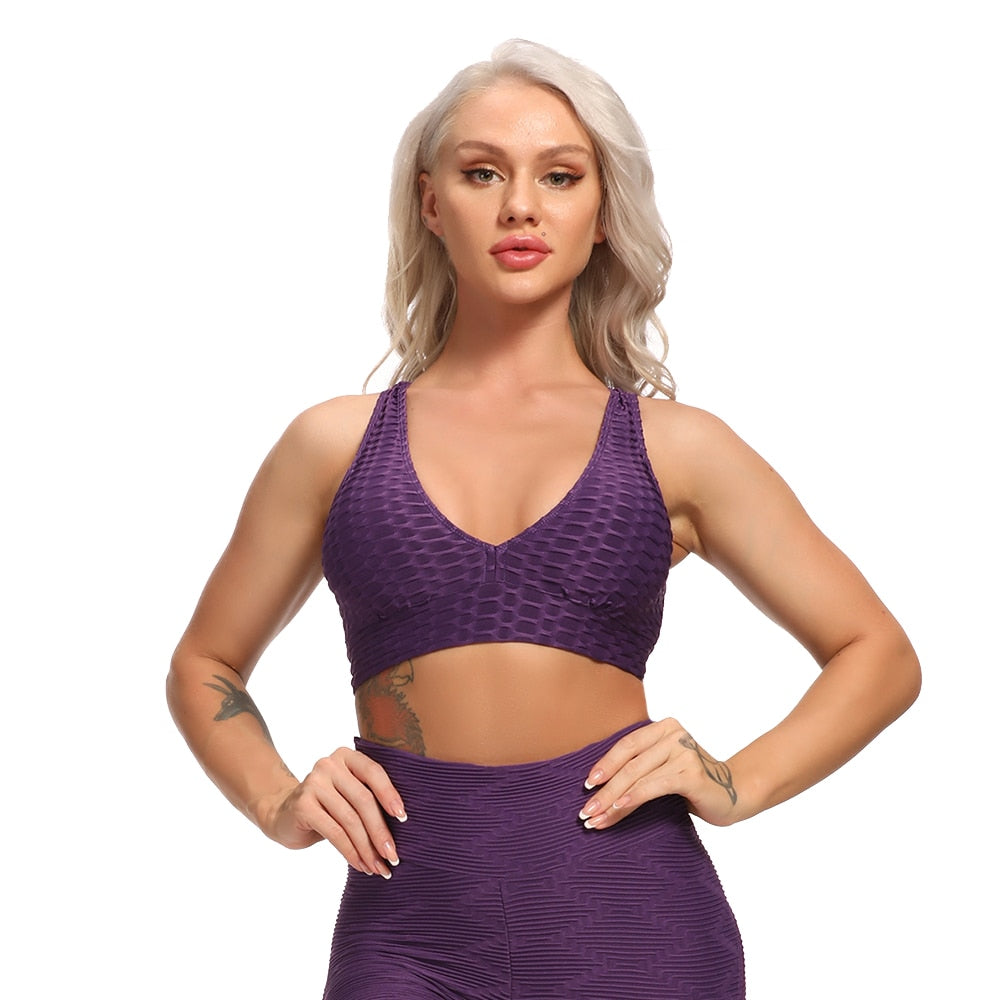 Tie Dye Deep V Fitness Bra - StepFoward ActiveWear